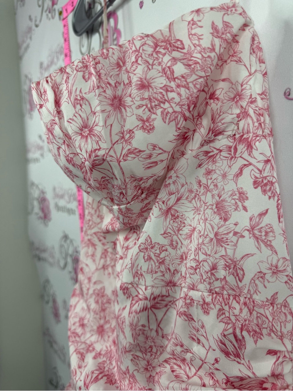 SHEIN dress ruffles frills flowers two tone Pink Floral Ruffled Mini Dress - Picture 6 of 12